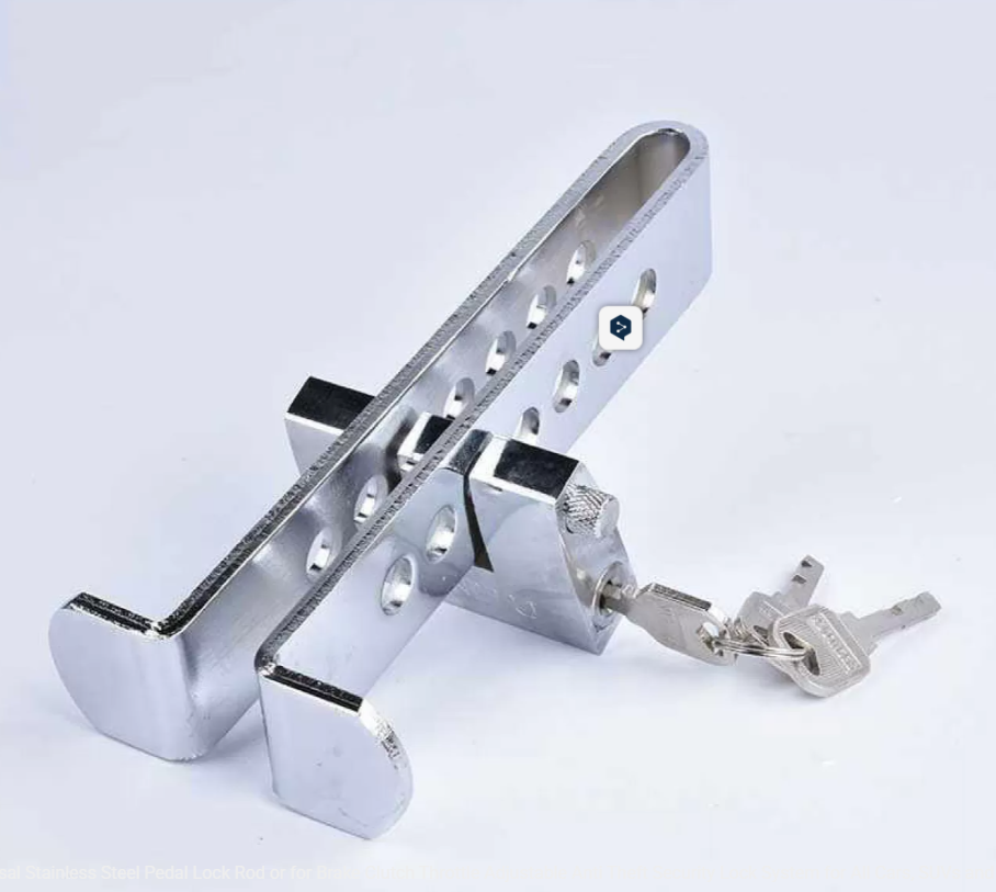 Universal Stainless Steel Pedal Lock Rod or for Brake Clutch Throttle Adjustable Anti Theft Security Lock System for All Cars, SUVs and Truck